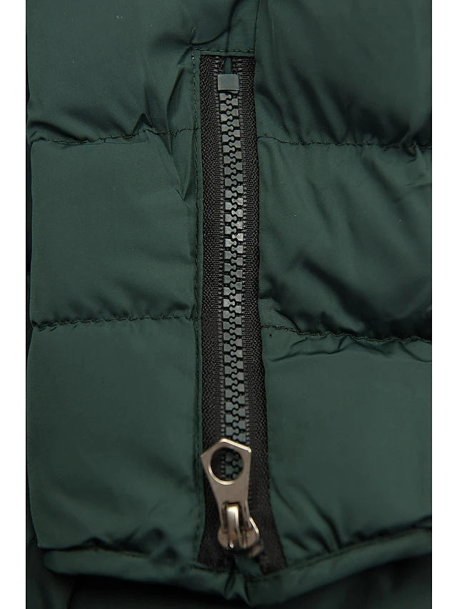 Plush Fleece-Lined Hooded Mid-Length Coat