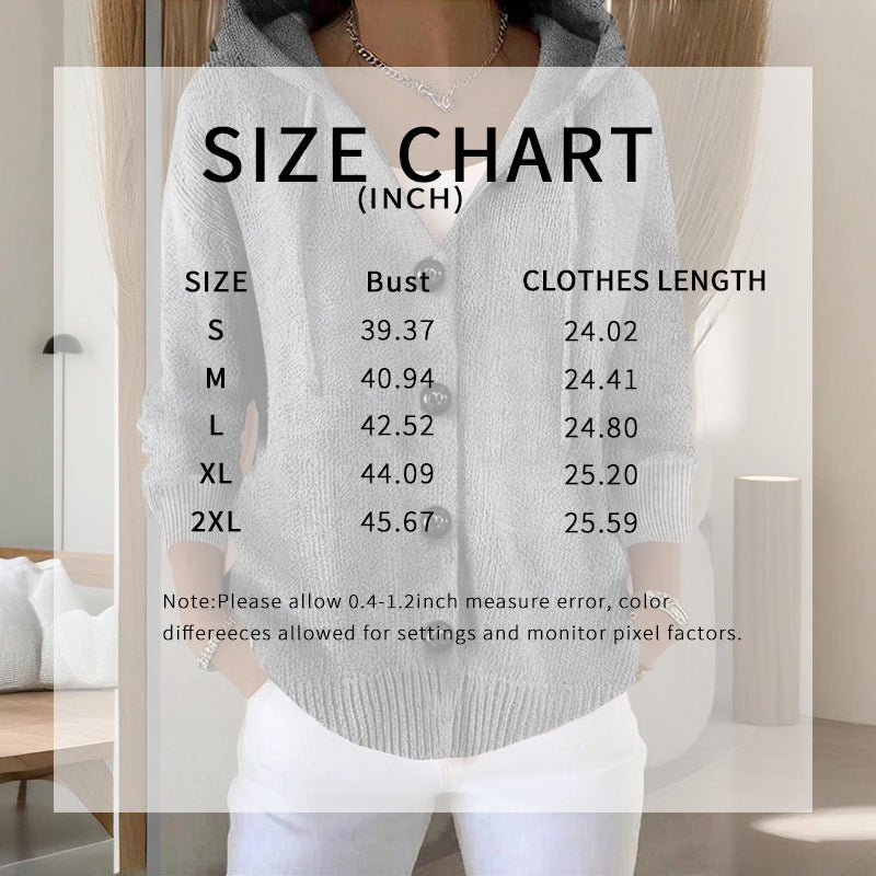 Button-Front Hooded Knit Cardigan