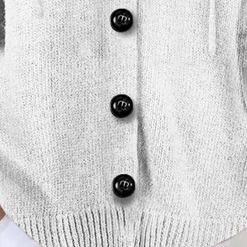 Button-Front Hooded Knit Cardigan