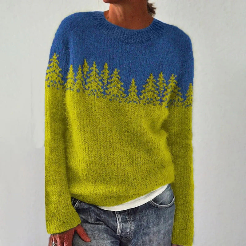 Nordic Pattern Knit Pullover Sweater