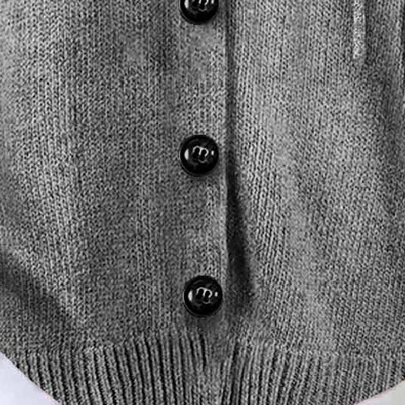 Button-Front Hooded Knit Cardigan